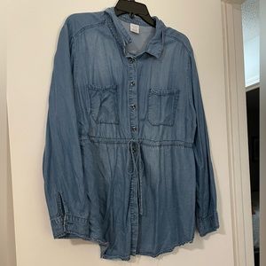 Time & Tru women’s maternity chambray blouse size XXL